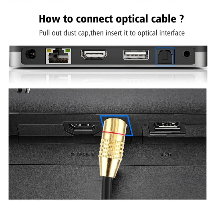 Digital Audio Optical Fiber Toslink Cable, Cable Length: 1m, OD: 5.0mm, 1m