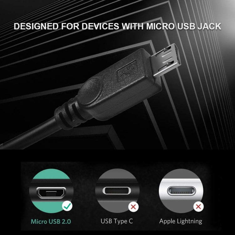 USB 2.0 Female to 2 Micro USB Male Cable, Length: About 30cm, USB 2.0 AF to 2 Micro USB
