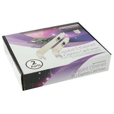 PCI-Express Dual Gigabit Ethernet Controller Card Adapter 2 Port RJ45 10/100/1000 BASE-T (IO-PCE8111-2GLAN), 2 Ports RJ45