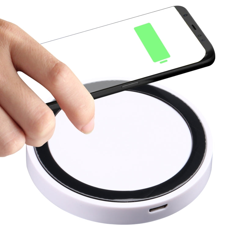 Universal QI Standard Round Wireless Charging Pad (White + Red), White + Black, Black + Blue, Black + Red, White, Black + White, White + Orange, Black + Orange, Grey+Black, White + Red, White + Blue