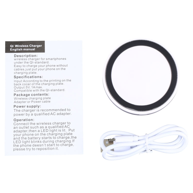 Universal QI Standard Round Wireless Charging Pad (White + Red), White + Black, Black + Blue, Black + Red, White, Black + White, White + Orange, Black + Orange, Grey+Black, White + Red, White + Blue