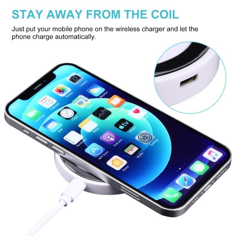 Universal QI Standard Round Wireless Charging Pad (White + Red), White + Black, Black + Blue, Black + Red, White, Black + White, White + Orange, Black + Orange, Grey+Black, White + Red, White + Blue