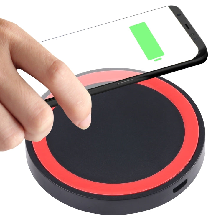 Universal QI Standard Round Wireless Charging Pad (White + Red), White + Black, Black + Blue, Black + Red, White, Black + White, White + Orange, Black + Orange, Grey+Black, White + Red, White + Blue