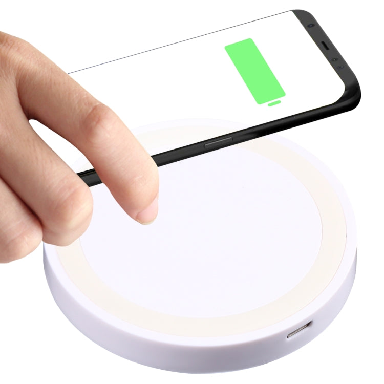 Universal QI Standard Round Wireless Charging Pad (White + Red), White + Black, Black + Blue, Black + Red, White, Black + White, White + Orange, Black + Orange, Grey+Black, White + Red, White + Blue