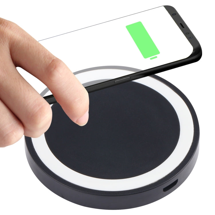 Universal QI Standard Round Wireless Charging Pad (White + Red), White + Black, Black + Blue, Black + Red, White, Black + White, White + Orange, Black + Orange, Grey+Black, White + Red, White + Blue
