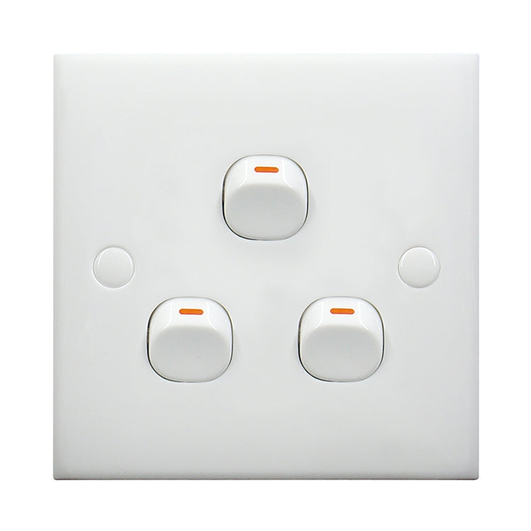 Electric Wall Switch (Size: 86 x 86mm), 3 Switch
