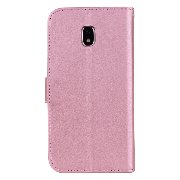 For Galaxy J3 (2017) / J330 (EU Version) Roses Pressed Flower Pattern Horizontal Flip Leather Case with Holder & Card Slots & Wallet, For Samsung Galaxy J3 (2017) / J330 (EU Version)