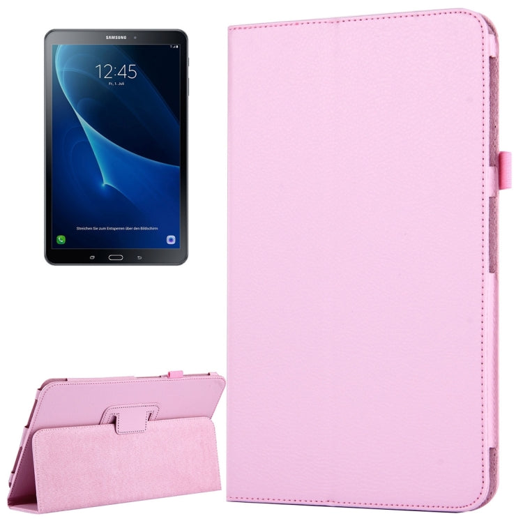 For Galaxy Tab A 10.1 / T580 Litchi Texture Magnetic Horizontal Flip Leather Case with Holder & Sleep / Wake-up Function, Galaxy Tab A 10.1 (2016)