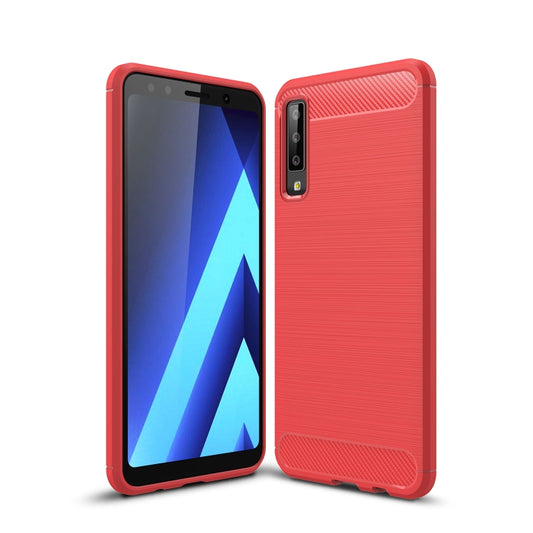 For Galaxy A7 (2018) / A750 Brushed Carbon Fiber Texture TPU Shockproof Anti-slip Soft Protective Back Cover Case, Galaxy A7 (2018), For Galaxy A7 (2018)