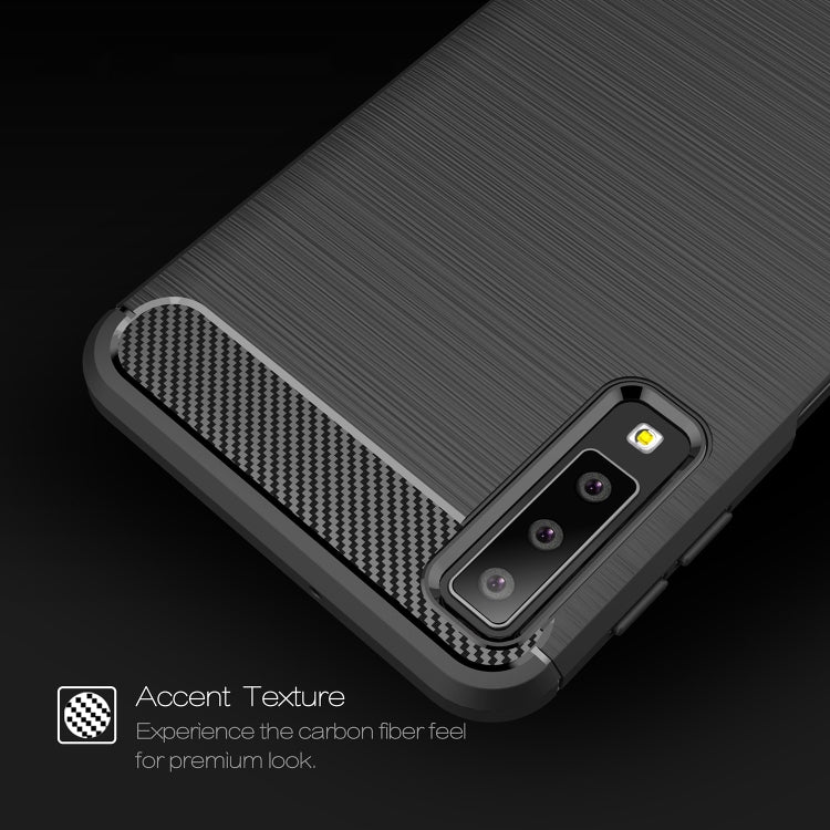 For Galaxy A7 (2018) / A750 Brushed Carbon Fiber Texture TPU Shockproof Anti-slip Soft Protective Back Cover Case, Galaxy A7 (2018), For Galaxy A7 (2018)