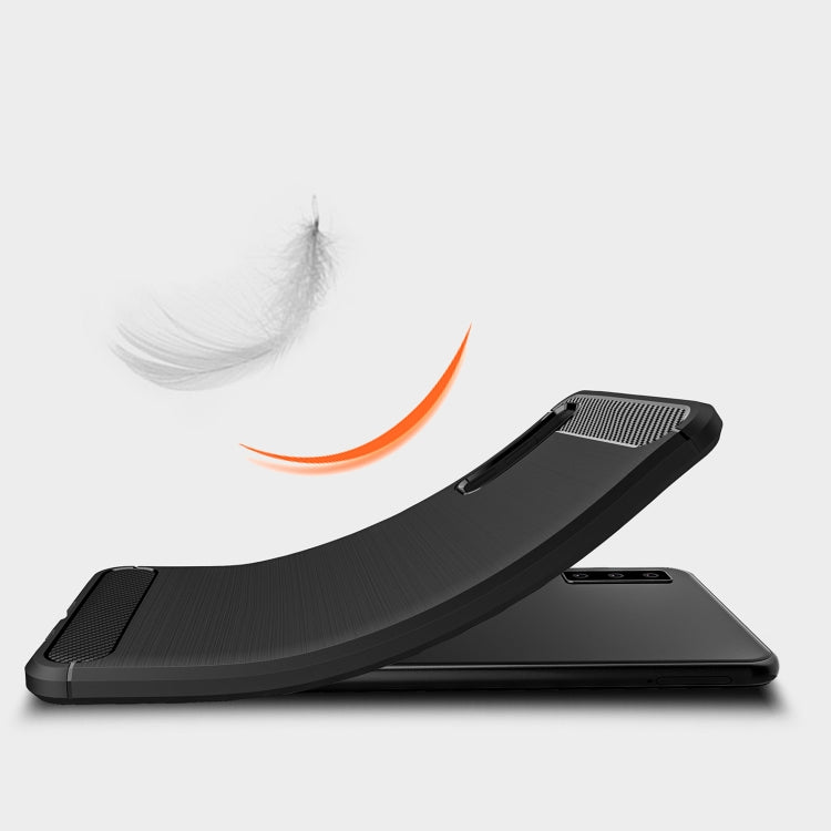 For Galaxy A7 (2018) / A750 Brushed Carbon Fiber Texture TPU Shockproof Anti-slip Soft Protective Back Cover Case, Galaxy A7 (2018), For Galaxy A7 (2018)