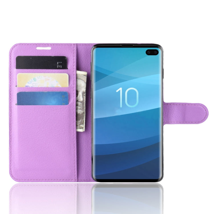 Litchi Texture Horizontal Flip Leather Case for Galaxy S10 6.1, with Wallet & Holder & Card Slots, Galaxy S10, For Galaxy S10
