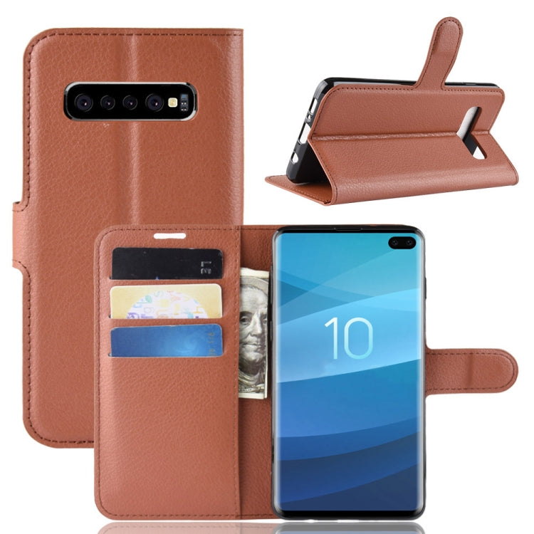 Litchi Texture Horizontal Flip Leather Case for Galaxy S10 6.1, with Wallet & Holder & Card Slots, Galaxy S10, For Galaxy S10