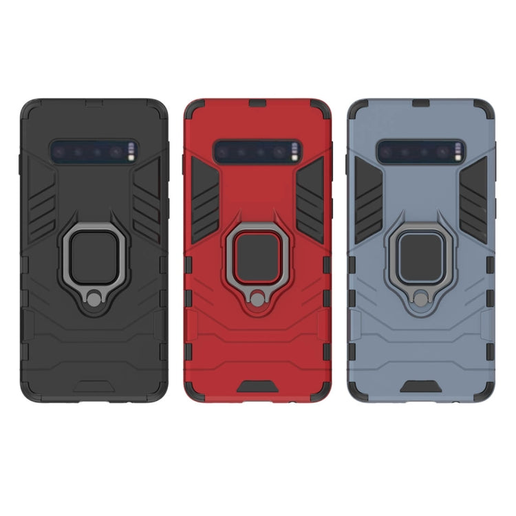 PC + TPU Shockproof Protective Case for Samsung Galaxy S10, with Magnetic Ring Holder, For Galaxy S10, For Samsung Galaxy S10