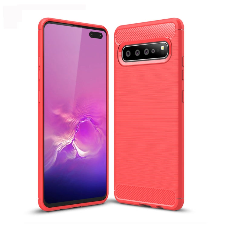 Brushed Texture Carbon Fiber TPU Case for Galaxy S10 5G, For Samsung Galaxy S10 5G, For Galaxy S10 5G