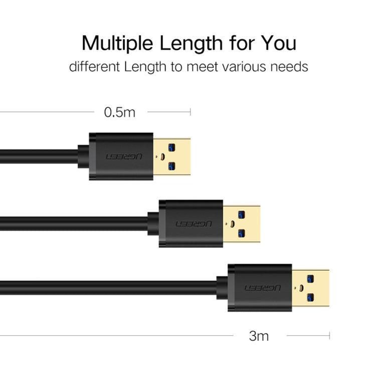 Ugreen 50cm USB 3.0 Male to Female Data Sync Super Speed Transmission Extension Cord Cable, Length: 50cm