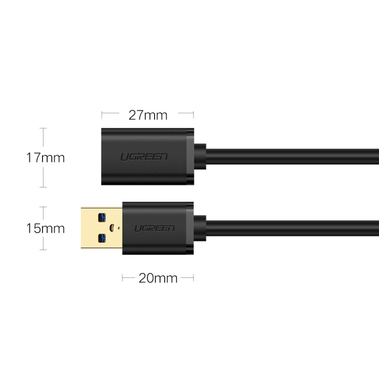 Ugreen 50cm USB 3.0 Male to Female Data Sync Super Speed Transmission Extension Cord Cable, Length: 50cm