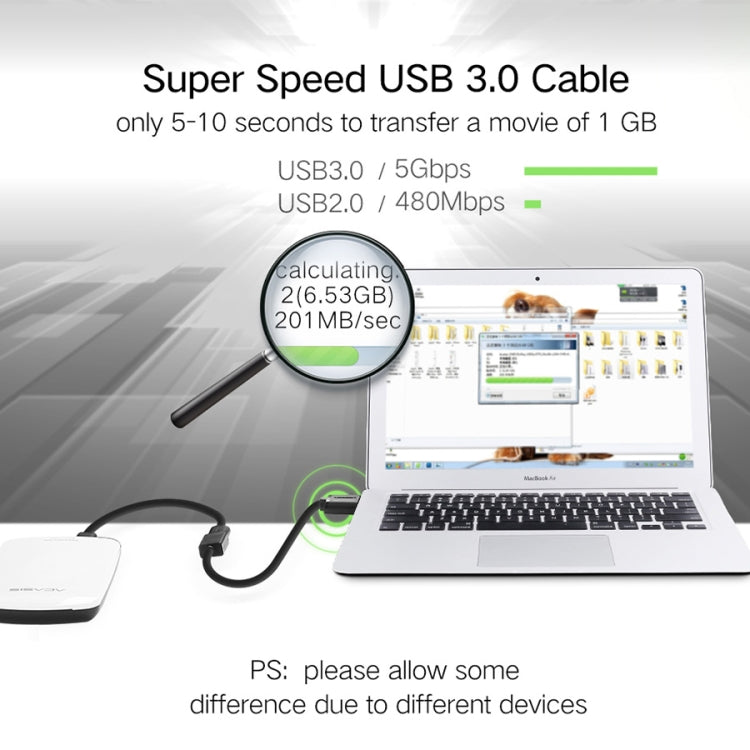 Ugreen 50cm USB 3.0 Male to Female Data Sync Super Speed Transmission Extension Cord Cable, Length: 50cm