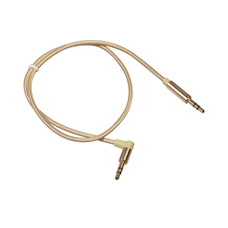 AV01 3.5mm Male to Male Elbow Audio Cable, Length: 50cm, 50cm