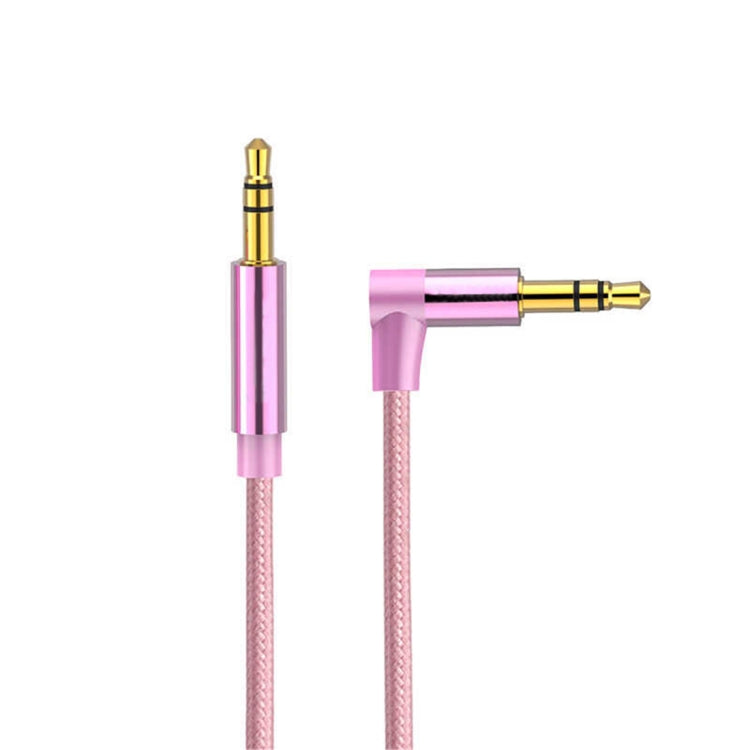 AV01 3.5mm Male to Male Elbow Audio Cable, Length: 50cm, 50cm