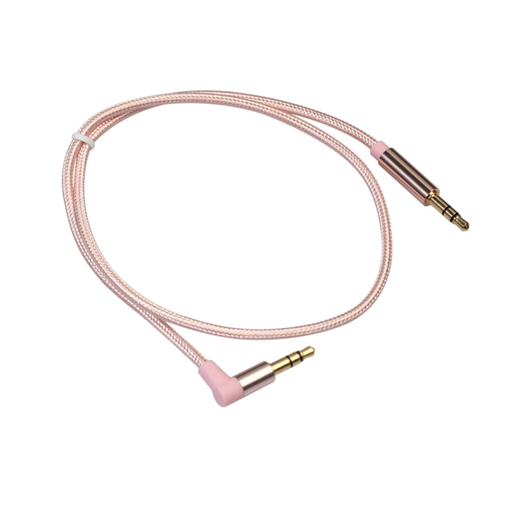 AV01 3.5mm Male to Male Elbow Audio Cable, Length: 50cm, 50cm