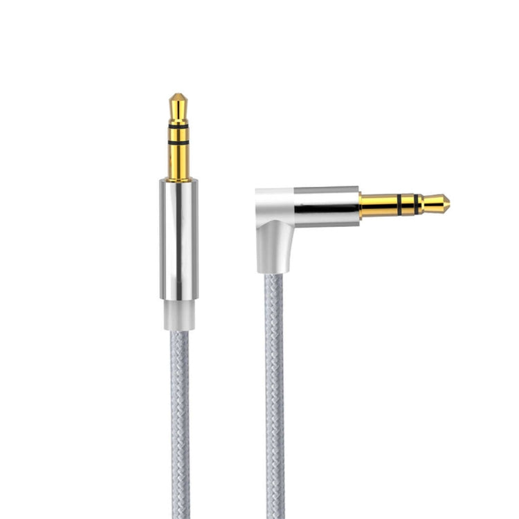 AV01 3.5mm Male to Male Elbow Audio Cable, Length: 50cm, 50cm