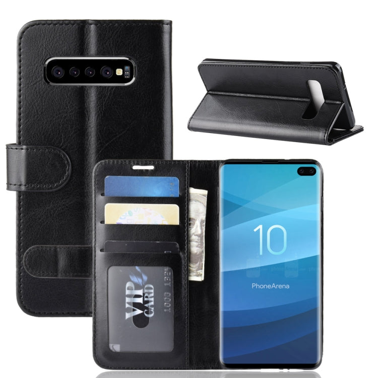 R64 Texture Single Fold Horizontal Flip Leather Case for Galaxy S10+, with Holder & Card Slots & Wallet, For Galaxy S10+