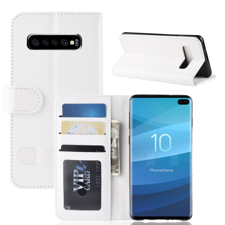 R64 Texture Single Fold Horizontal Flip Leather Case for Galaxy S10+, with Holder & Card Slots & Wallet, For Galaxy S10+
