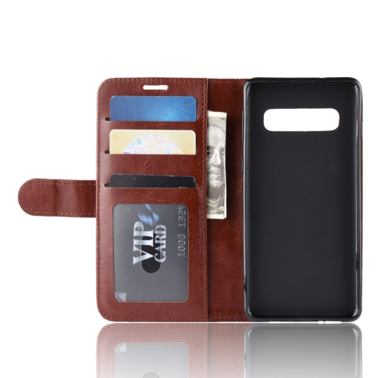 R64 Texture Single Fold Horizontal Flip Leather Case for Galaxy S10+, with Holder & Card Slots & Wallet, For Galaxy S10+