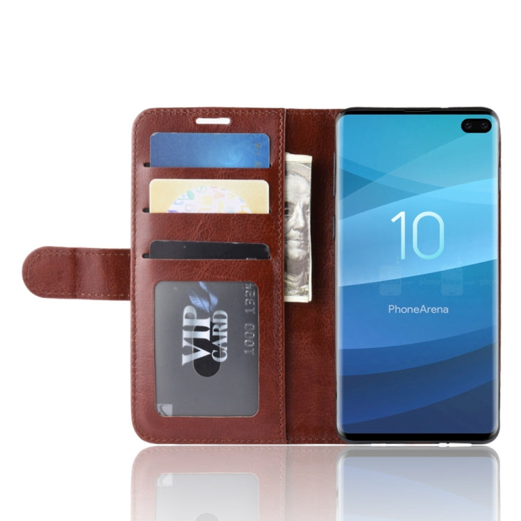 R64 Texture Single Fold Horizontal Flip Leather Case for Galaxy S10+, with Holder & Card Slots & Wallet, For Galaxy S10+