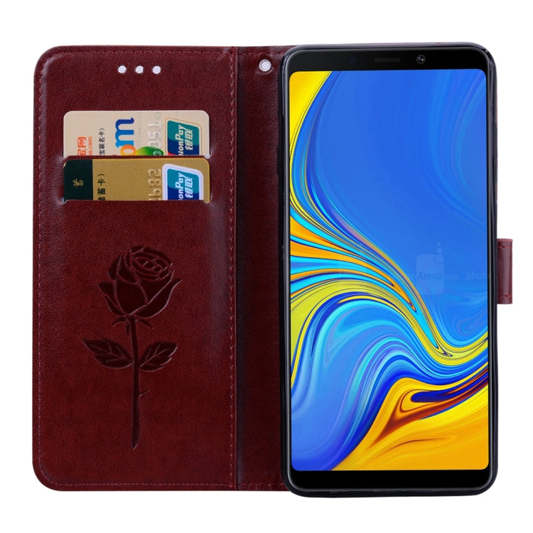 Rose Embossed Horizontal Flip PU Leather Case for Samsung Galaxy A9 (2018) , with Holder & Card Slots & Wallet, For Samsung Galaxy A9 (2018)