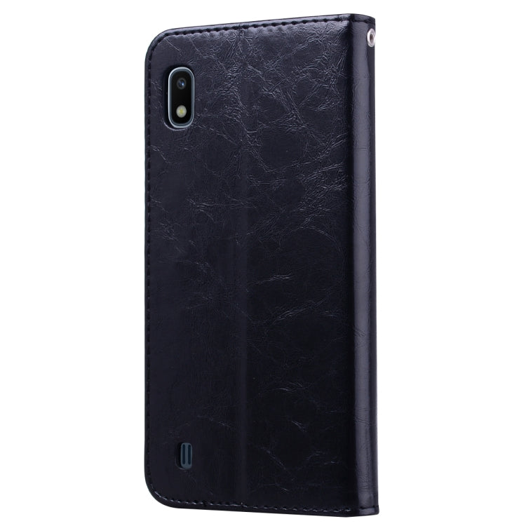 Business Style Oil Wax Texture Horizontal Flip Leather Case for Galaxy A10, with Holder & Card Slots & Wallet, For Galaxy A10