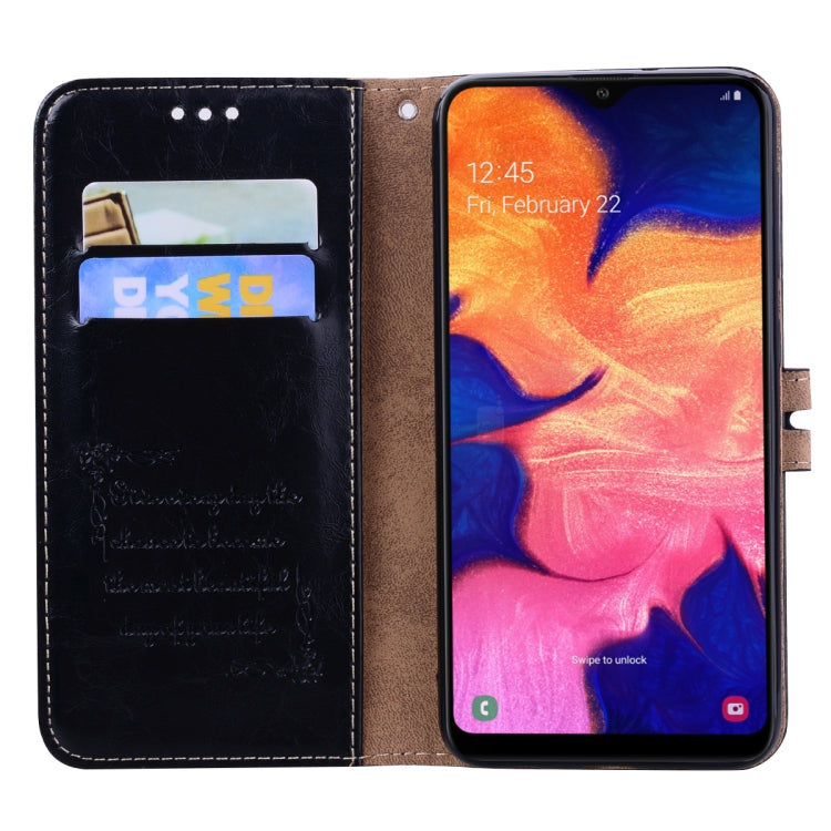 Business Style Oil Wax Texture Horizontal Flip Leather Case for Galaxy A10, with Holder & Card Slots & Wallet, For Galaxy A10