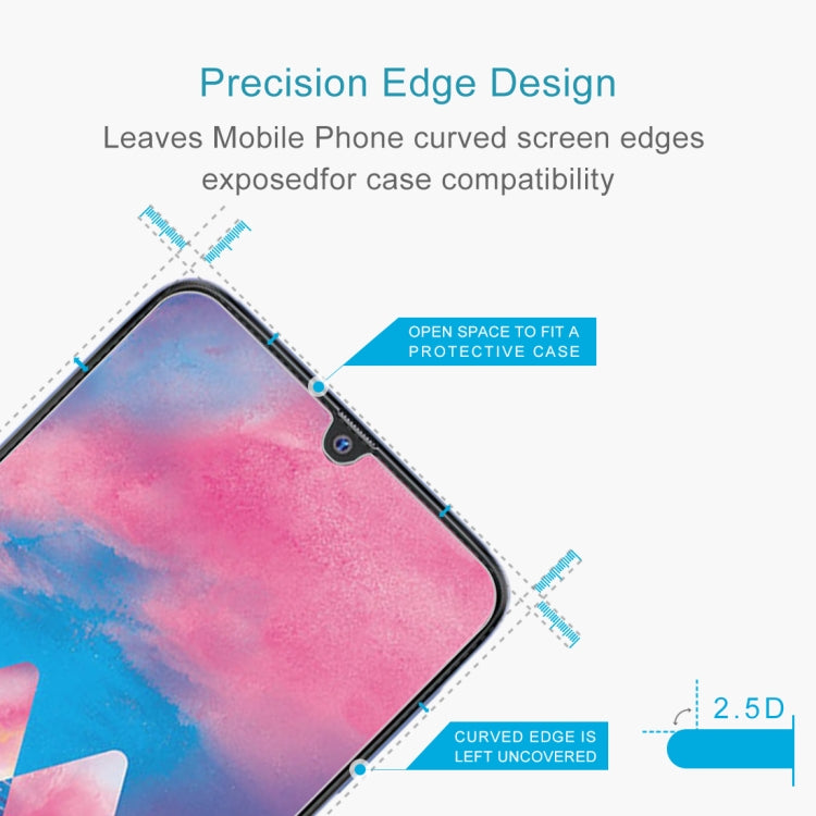 For Samsung Galaxy A40s 2 PCS Half-screen Transparent Tempered Glass Film