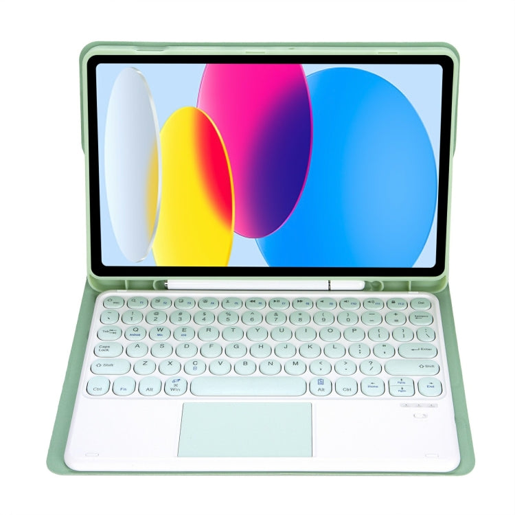 For iPad 11 2025 / 10th Gen 10.9 2022 YA10B-A Lambskin Texture Bluetooth Touch Keyboard Leather Tablet Case with Pen Slot, YA10B-A
