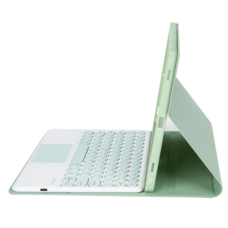 For iPad 11 2025 / 10th Gen 10.9 2022 YA10B-A Lambskin Texture Bluetooth Touch Keyboard Leather Tablet Case with Pen Slot, YA10B-A
