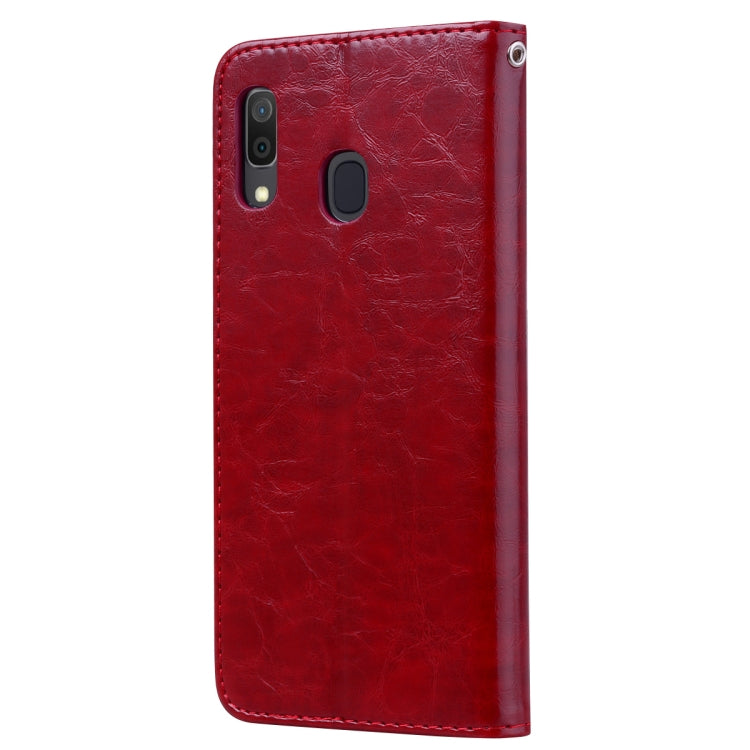 Business Style Oil Wax Texture Horizontal Flip Leather Case for Galaxy A30, with Holder & Card Slots & Wallet, For Galaxy A30