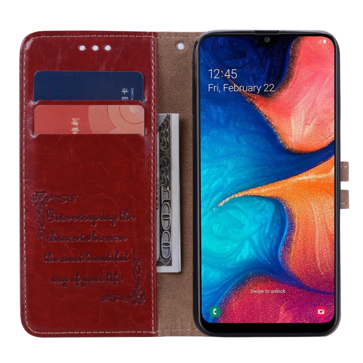 Business Style Oil Wax Texture Horizontal Flip Leather Case for Galaxy A20e, with Holder & Card Slots & Wallet, For Galaxy A20e