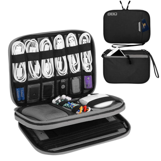 Multi-functional Headphone Charger Data Cable Storage Bag Portable Power Pack, Size:M, 25 x 18 x 5cm, 25 x 18 x 5cm (Black), 25 x 18 x 5cm (Grey)