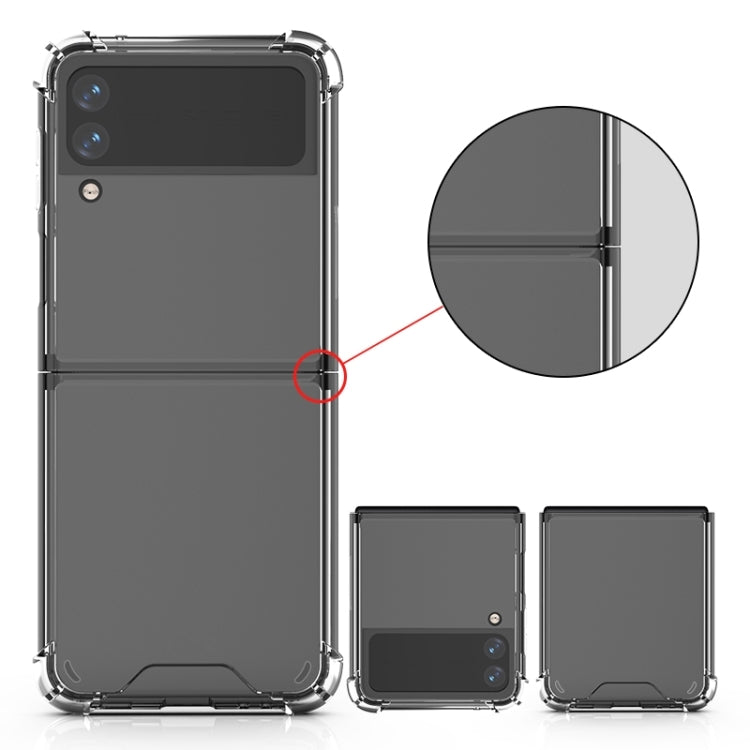 For Samsung Galaxy Z Flip4 Shock-resistant Transparent Acrylic TPU Phone Case, For Samsung Galaxy Z Flip4