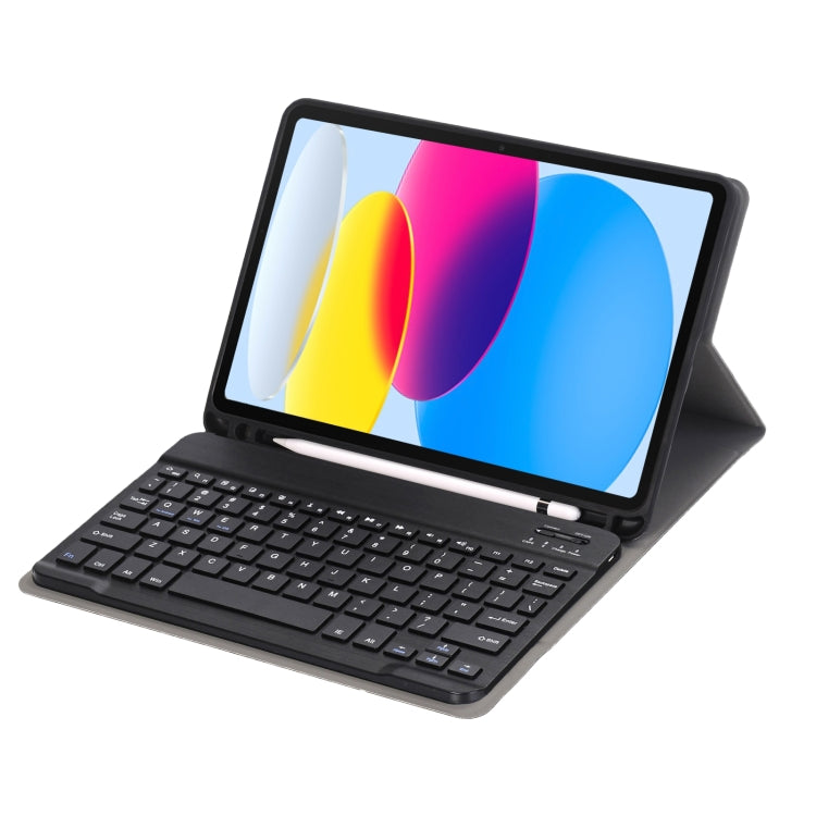For iPad 11 2025 / 10th Gen 10.9 2022 A10B Lambskin Texture Ultra-thin Bluetooth Keyboard Leather Tablet Case with Pen Slot, A10B