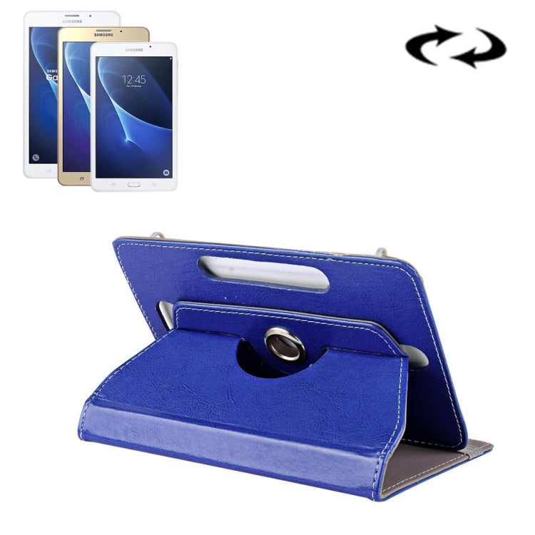 7 inch Tablets Leather Case Crazy Horse Texture 360 Degrees Rotation Protective Case Shell with Holder for Galaxy Tab A 7.0 (2016) / T280 & Tab 4 7.0 / T230 & Tab Q T2558, Colorfly G708, Asus ZenPad 7.0 Z370CG, Huawei MediaPad T1 7.0 / T1-701u