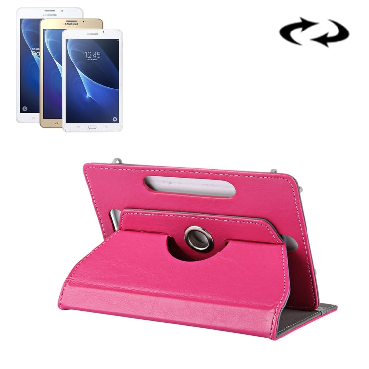 7 inch Tablets Leather Case Crazy Horse Texture 360 Degrees Rotation Protective Case Shell with Holder for Galaxy Tab A 7.0 (2016) / T280 & Tab 4 7.0 / T230 & Tab Q T2558, Colorfly G708, Asus ZenPad 7.0 Z370CG, Huawei MediaPad T1 7.0 / T1-701u