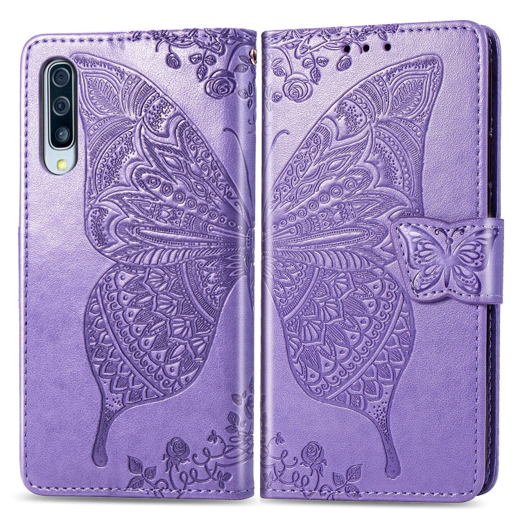 Butterfly Love Flowers Embossing Horizontal Flip Leather Case for Galaxy A70, with Holder & Card Slots & Wallet & Lanyard, For Galaxy A70
