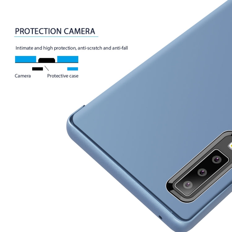 Electroplating Mirror Horizontal Flip Leather Case for Galaxy A70 , with Holder, For Galaxy A70