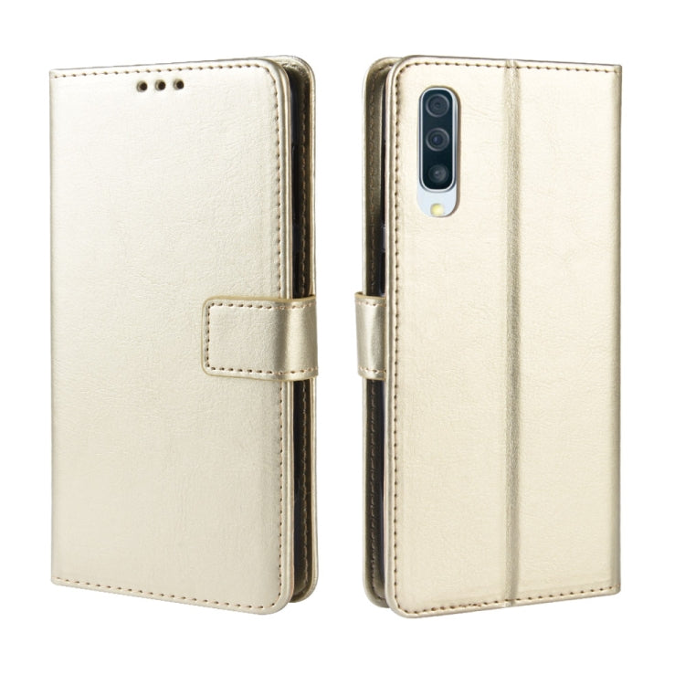 Retro Crazy Horse Texture Horizontal Flip Leather Case for Galaxy A70, with Holder & Card Slots & Photo Frame