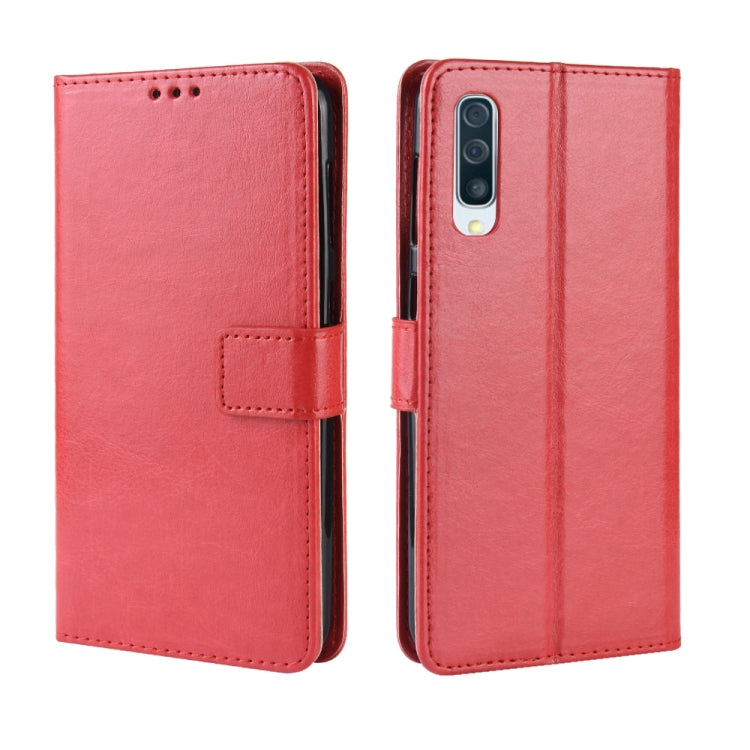Retro Crazy Horse Texture Horizontal Flip Leather Case for Galaxy A70, with Holder & Card Slots & Photo Frame