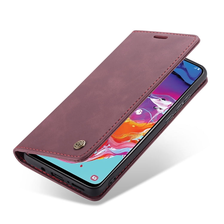CaseMe-013 Multifunctional Retro Frosted Horizontal Flip Leather Case for Galaxy A70, with Card Slot & Holder & Zipper Wallet & Photo Frame, For Galaxy A70