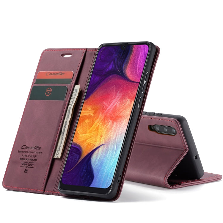 CaseMe-013 Multifunctional Retro Frosted Horizontal Flip Leather Case for Galaxy A30S / A50S / A50, with Card Slot & Holder & Zipper Wallet & Photo Frame, For Galaxy A50