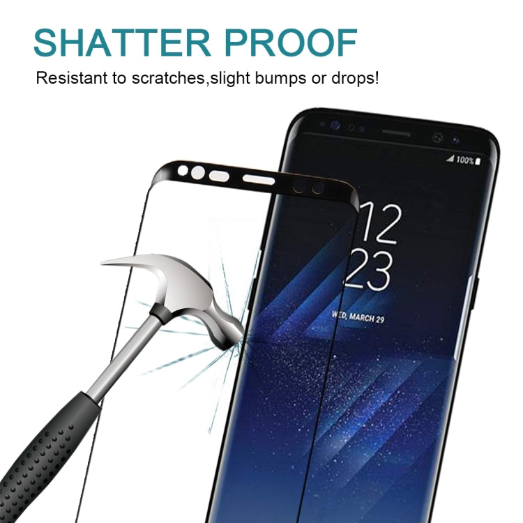 For Galaxy S8 / G950 0.26mm 9H Surface Hardness 3D Curved Silk-screen Full Screen Tempered Glass Screen Protector with Fully Adhesive, For Galaxy S8 / G950 Adhesive